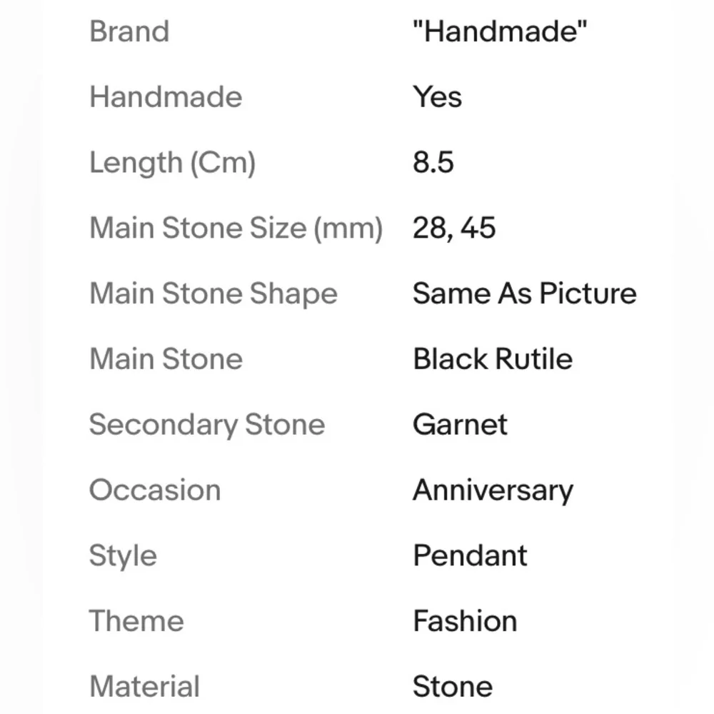 BLACK RUTILE PENDANT - Picture 2 of 3